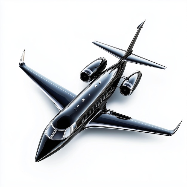 A sleek private jet with a streamlined design