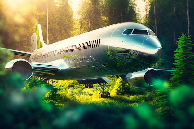 A sleek silver airplane soaring through the sky with ease transporting passengers to their destinations in style