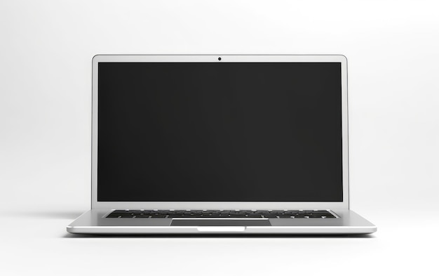 Photo sleek silver laptops blank screen on a white or clear surface png transparent background