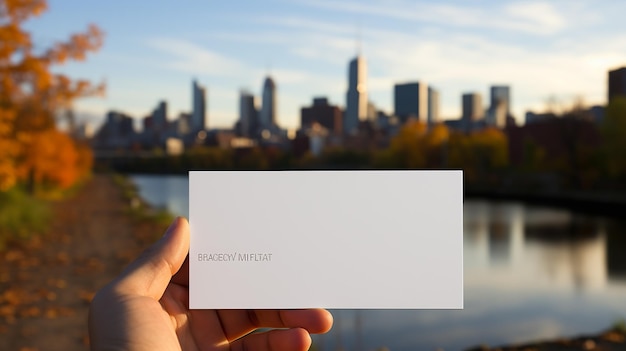 Sleek Simplicity Closeup Mockup Photograph of a Blank or White Business Card