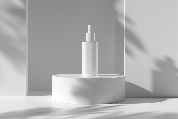 Sleek Simplicity Serum on Minimalist Pedestal