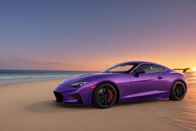 A sleek sports car parked on the beach 54