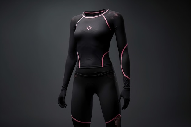 Sleek Sports Top and Leggings Mockup in Black