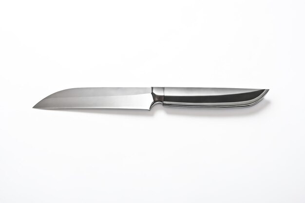 Sleek Stainless Steel Chef s Knife on White Background