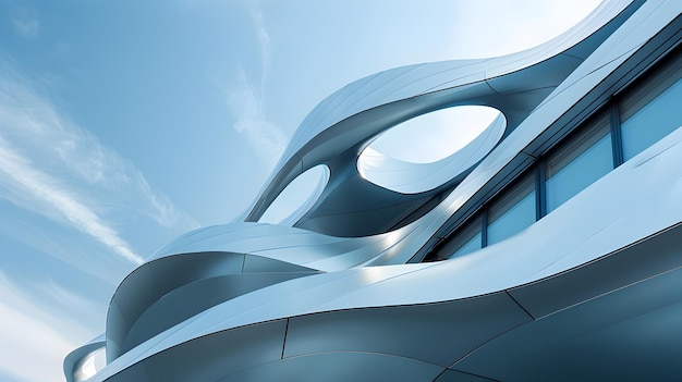 Sleek and Streamlined Architectural Curves and Steel Facade Details