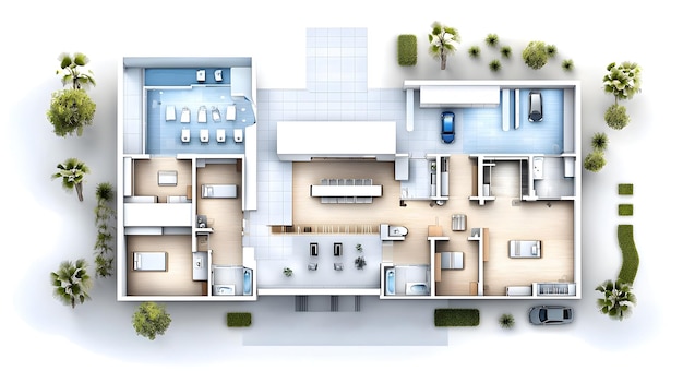 Sleek and Stylish Modern City Hotel Floor Plan with Lobby Conference Rooms and Guest Suites