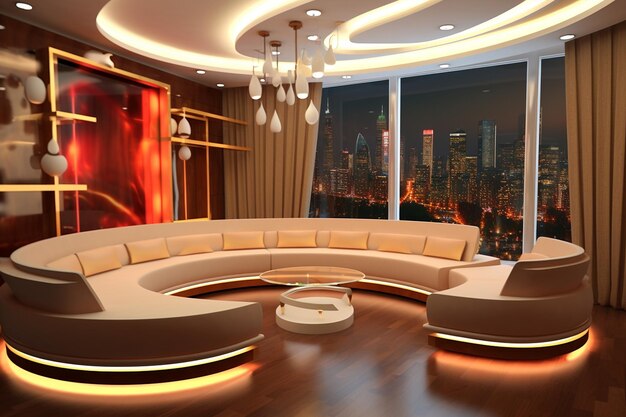 Sleek and Stylish News Set Design