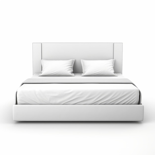 Sleek And Stylish White Bed With High Gloss Finish