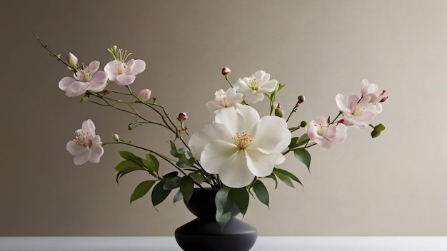 Sleek Vase Holding Delicate Pink Blossoms