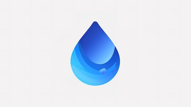 a sleek vector water drop logo with a gradient blue