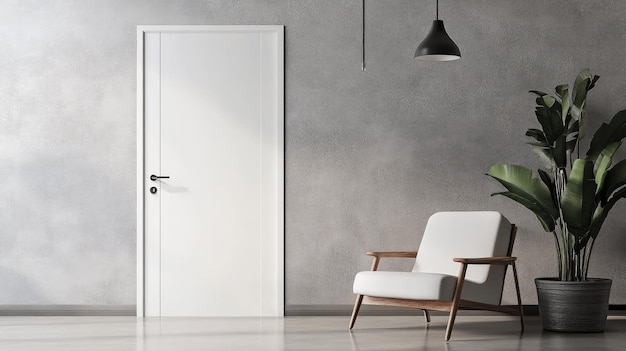 Photo sleek white door with hardware simple in a modern interior setting