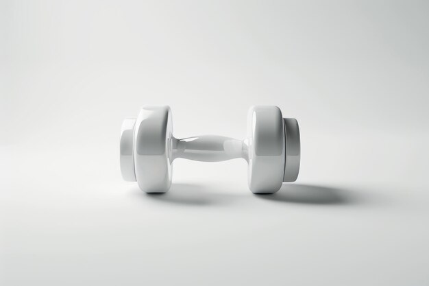 Photo sleek white dumbbell on a clean minimalist background