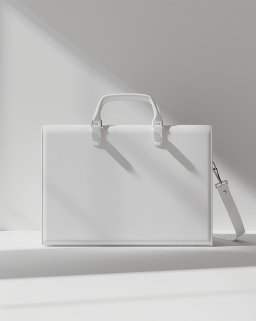 Photo sleek white handbag mockup