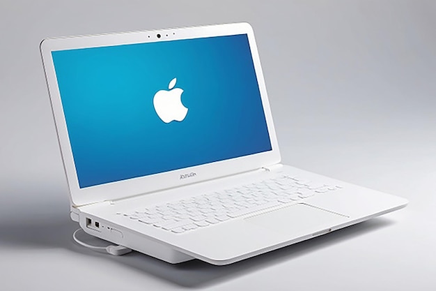 Photo sleek white macbook