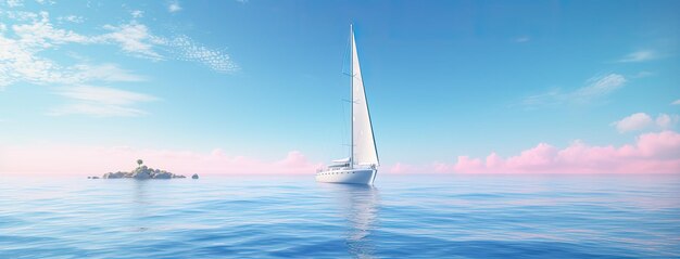 a sleek yacht with full sails leaning into the wind as it gracefully maneuvers through the open sea showcasing the dynamic beauty of sailing