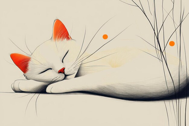 Sleeping Kitty Illustration