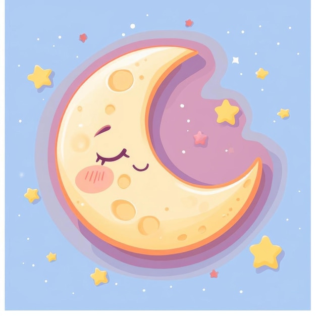 Sleepy Moon Illustration