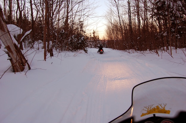 sleigh motorbike on the snow