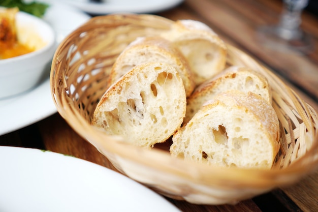 slice of baguette serving for breakfast