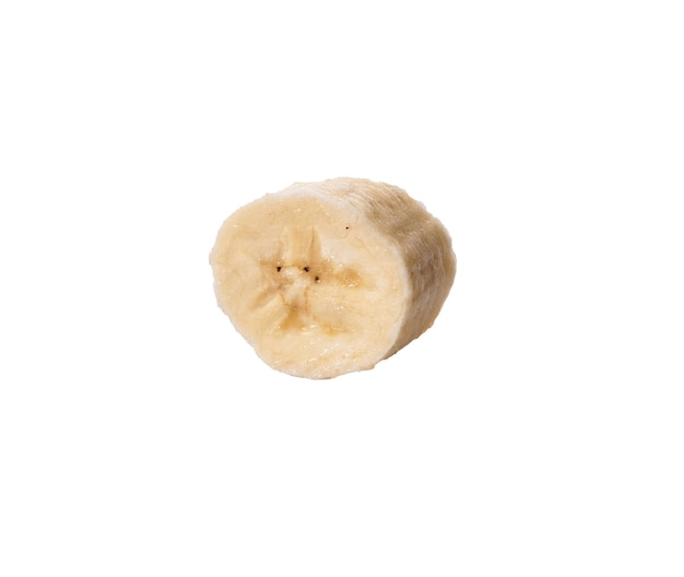 Slice of banana isolated on a white background