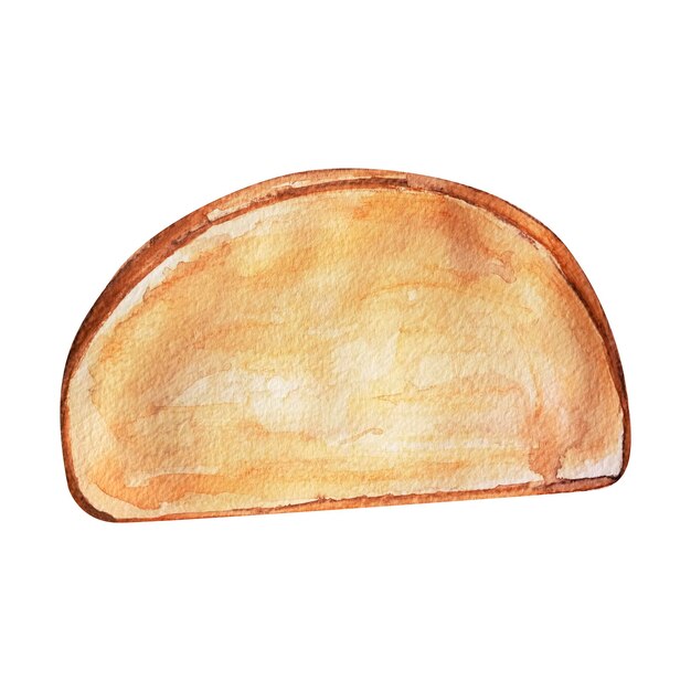 Slice of bread baking watercolor isolated element