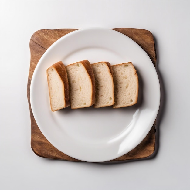 Photo a slice of bread on a plate with a slice of bread on it