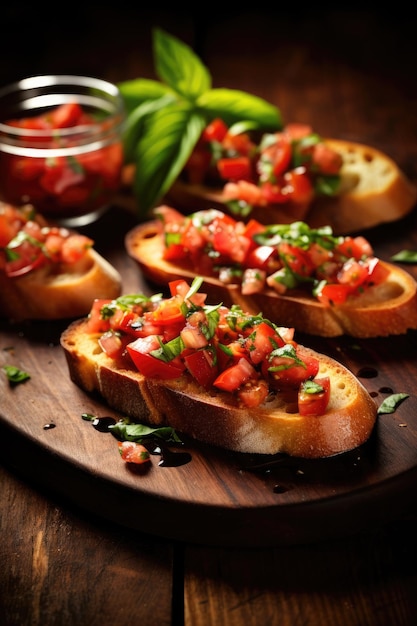 Slice of bruschetta toasted