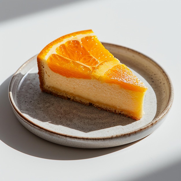 a slice of cake sits on a plate with a slice missing