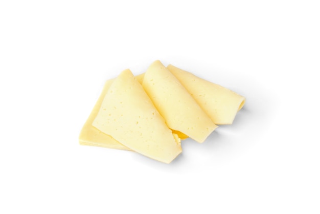 Slice of cheese isolated.