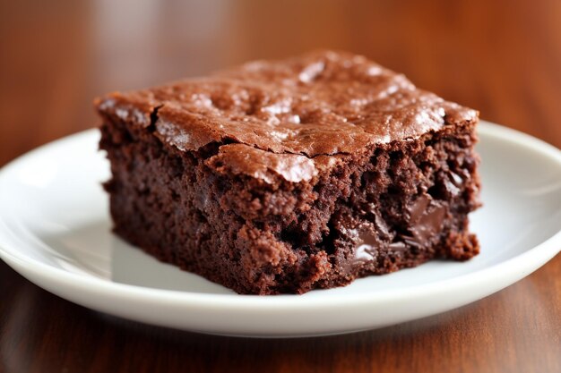 A slice of chocolate brownie with walnut and vanilla ice cream