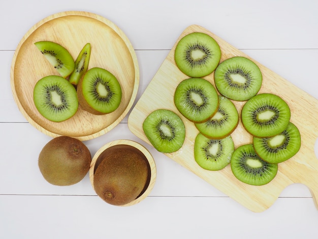 Slice of fresh and healthy kiwi fruit 