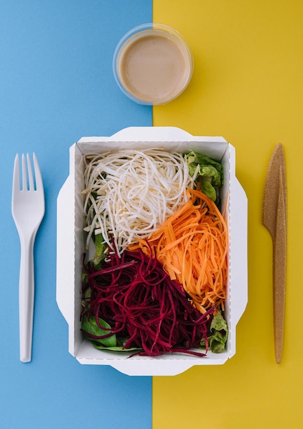 Slice fresh vegetables on the white plate