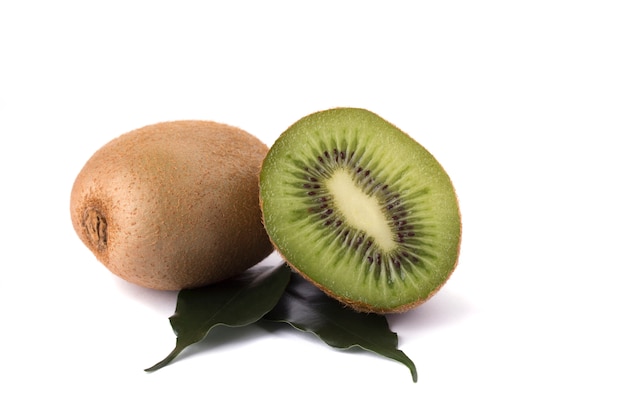 Slice of juicy delicious and healthy ripe kiwi, isolated