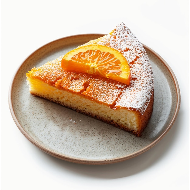 a slice of lemon cake with a slice cut out of it