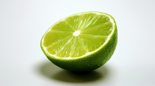 Slice of lemon on white background