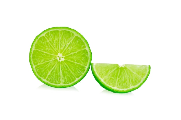 Slice lime isolated on white background