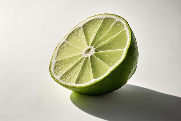 Slice of lime white backdrop solitary