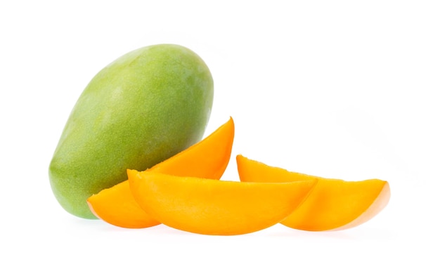 slice mango isolated on white background