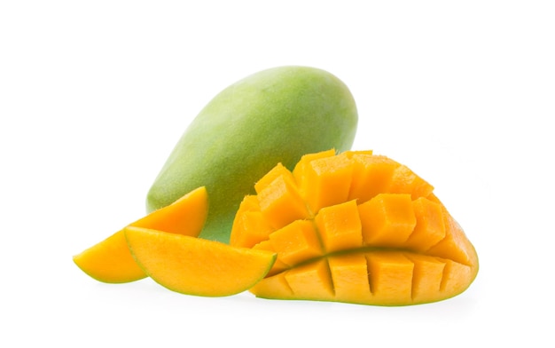 slice mango isolated on white background