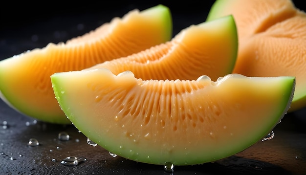 Photo a slice of melon is cut into slices