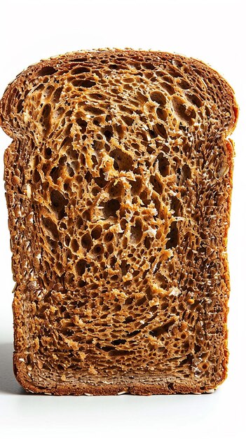 Photo slice of multigrain bread on white background