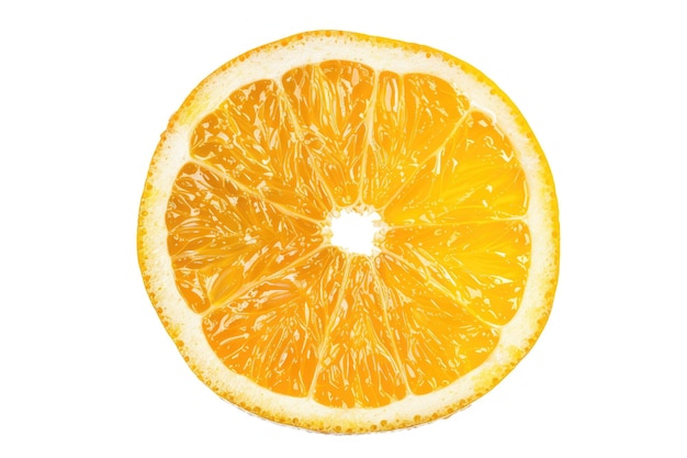 Photo slice of orange isolated the white background