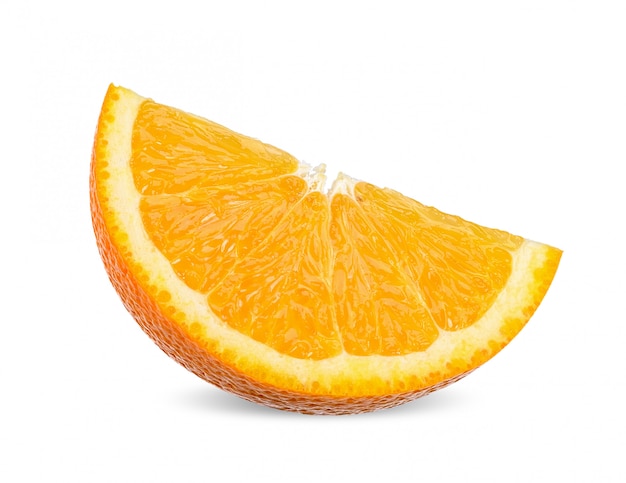 Slice orange isolated on white