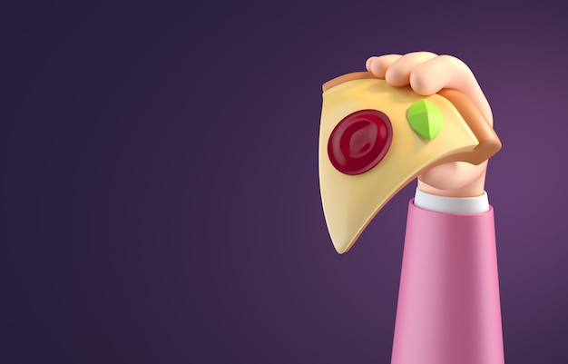 Slice of Pizza 3D render