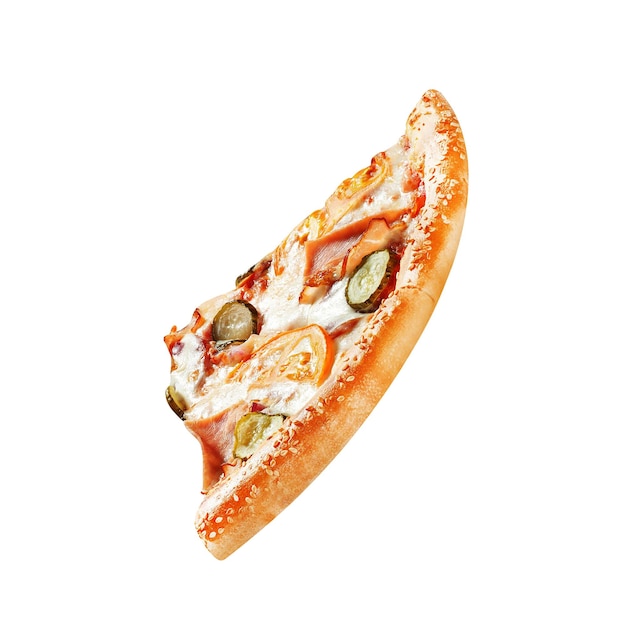 Slice of pizza isolated