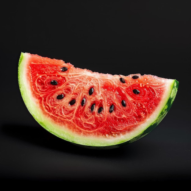 A Slice of Watermelon Isolated on Black Background