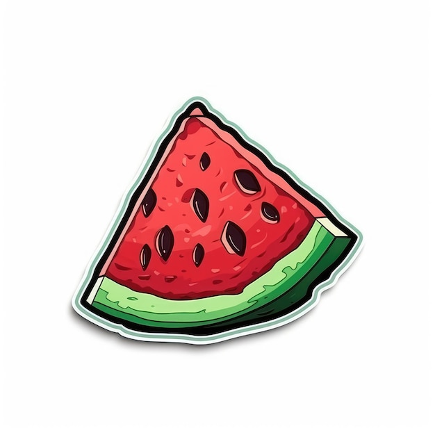 Slice of watermelon sticker ai generated