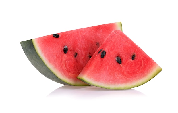 Slice of watermelon on white background