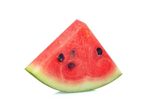 Slice of watermelon on white background