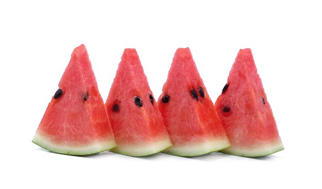 Slice of watermelon on white background